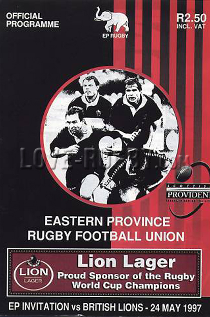 1997 Eastern Province Inv XV v British Lions  Rugby Programme